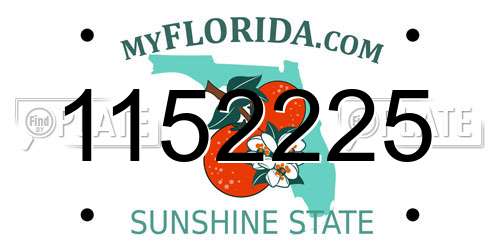 1152225 Florida License Plate