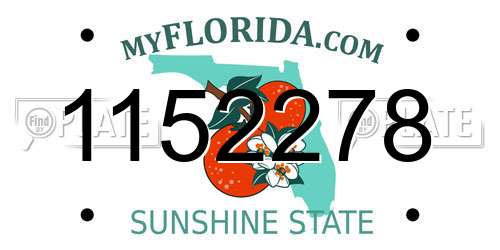 1152278 Florida License Plate