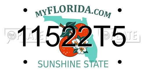 11522T5 Florida License Plate