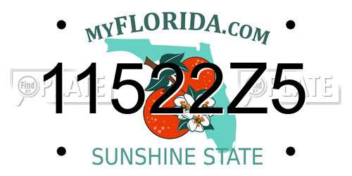 11522Z5 Florida License Plate