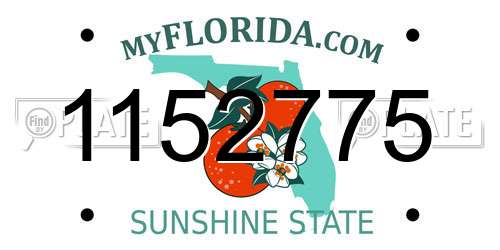 1152775 Florida License Plate