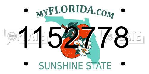 1152778 Florida License Plate