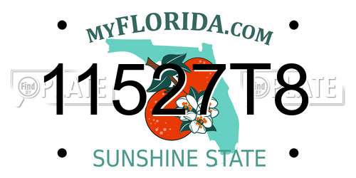 11527T8 Florida License Plate