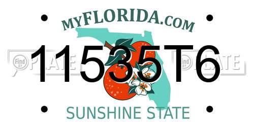 11535T6 Florida License Plate