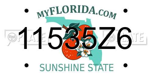 11535Z6 Florida License Plate
