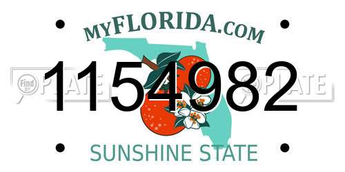 1154982 Florida License Plate