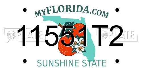 11551T2 Florida License Plate