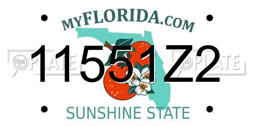 11551Z2 Florida License Plate