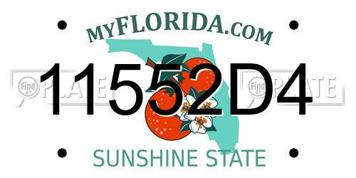11552D4 Florida License Plate