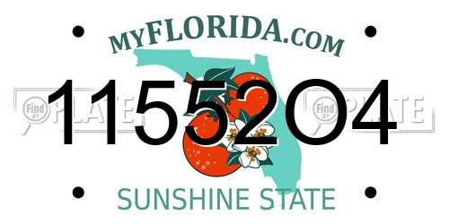 11552O4 Florida License Plate
