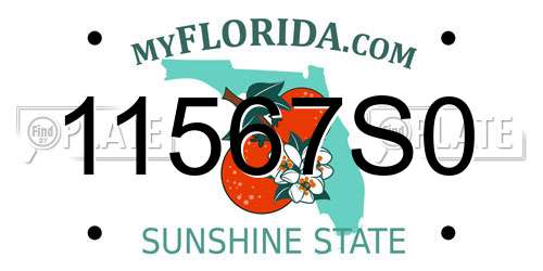 11567S0 Florida License Plate
