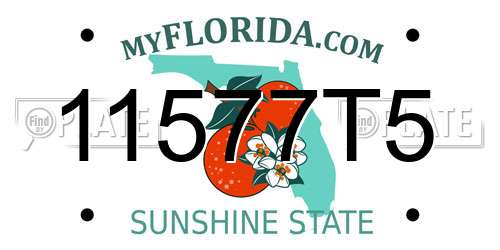 11577T5 Florida License Plate
