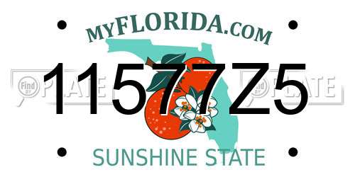 11577Z5 Florida License Plate