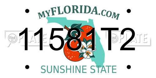 11581T2 Florida License Plate