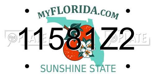 11581Z2 Florida License Plate
