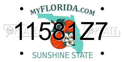 11581Z7 Florida License Plate