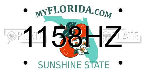 1158HZ Florida License Plate