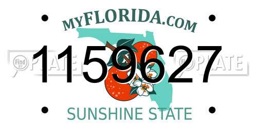 1159627 Florida License Plate