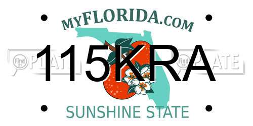 115KRA Florida License Plate