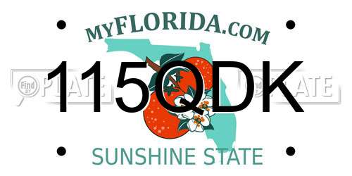115QDK Florida License Plate