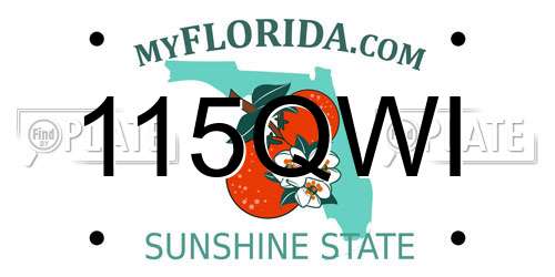 115QWI Florida License Plate