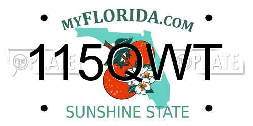 115QWT Florida License Plate