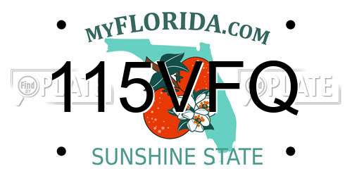 115VFQ Florida License Plate