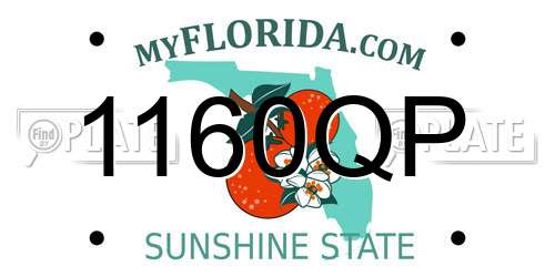 1160QP Florida License Plate