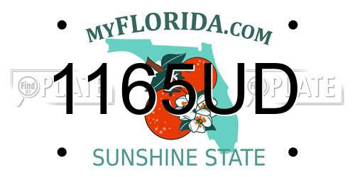 1165UD Florida License Plate