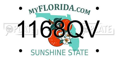 1168QV Florida License Plate