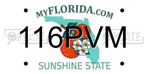 116PVM Florida License Plate