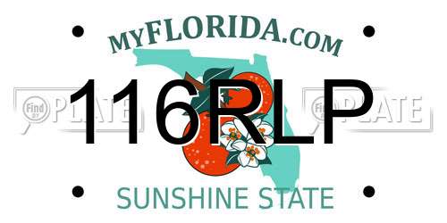 116RLP Florida License Plate