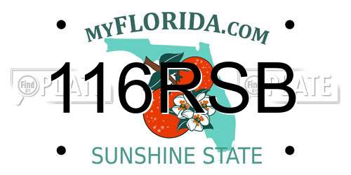 116RSB Florida License Plate