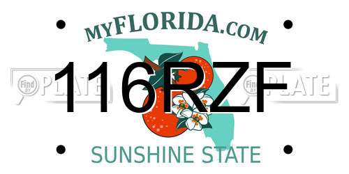 116RZF Florida License Plate