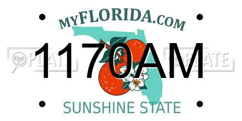 1170AM Florida License Plate