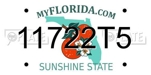 11722T5 Florida License Plate