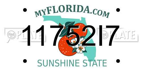 11752I7 Florida License Plate
