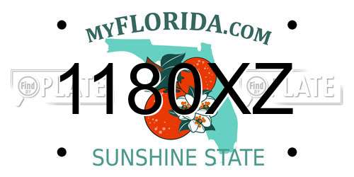 1180XZ Florida License Plate