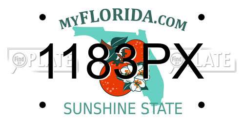 1183PX Florida License Plate