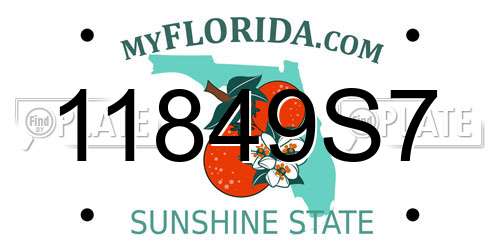 11849S7 Florida License Plate