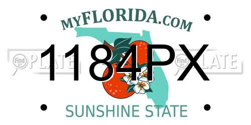 1184PX Florida License Plate