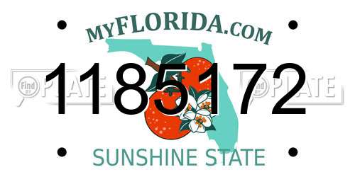 1185172 Florida License Plate