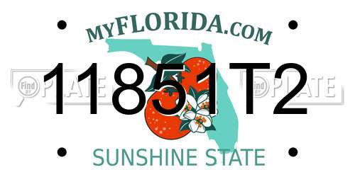 11851T2 Florida License Plate