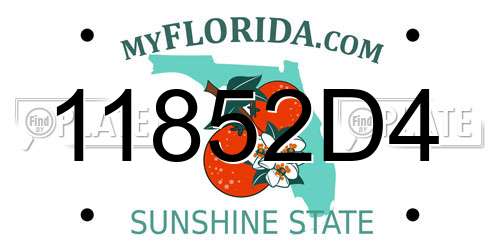 11852D4 Florida License Plate