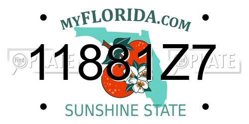 11881Z7 Florida License Plate