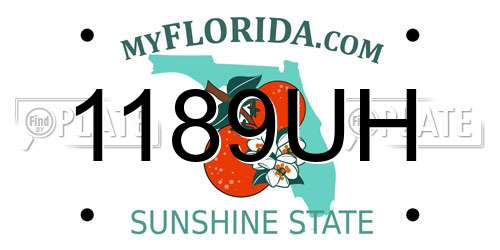 1189UH Florida License Plate