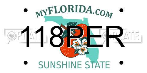 118PER Florida License Plate