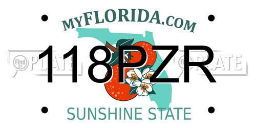 118PZR Florida License Plate