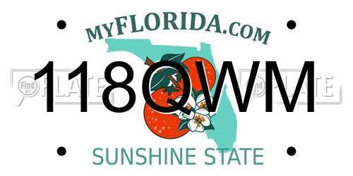 118QWM Florida License Plate