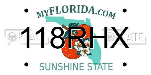 118RHX Florida License Plate